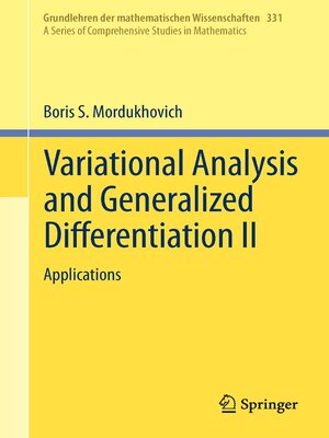 cover image of Variational Analysis and Generalized Differentiation II